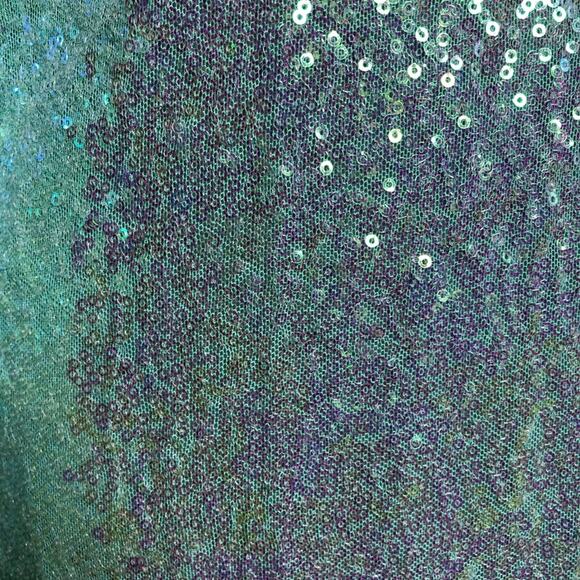 Badgley Mischka aqua sequin v neck tunic top size Extra Small XS NWT mermaid - Picture 5 of 16